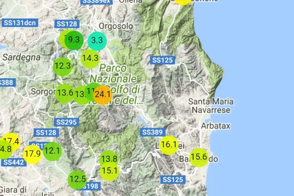 Temperature minime in Barbagia