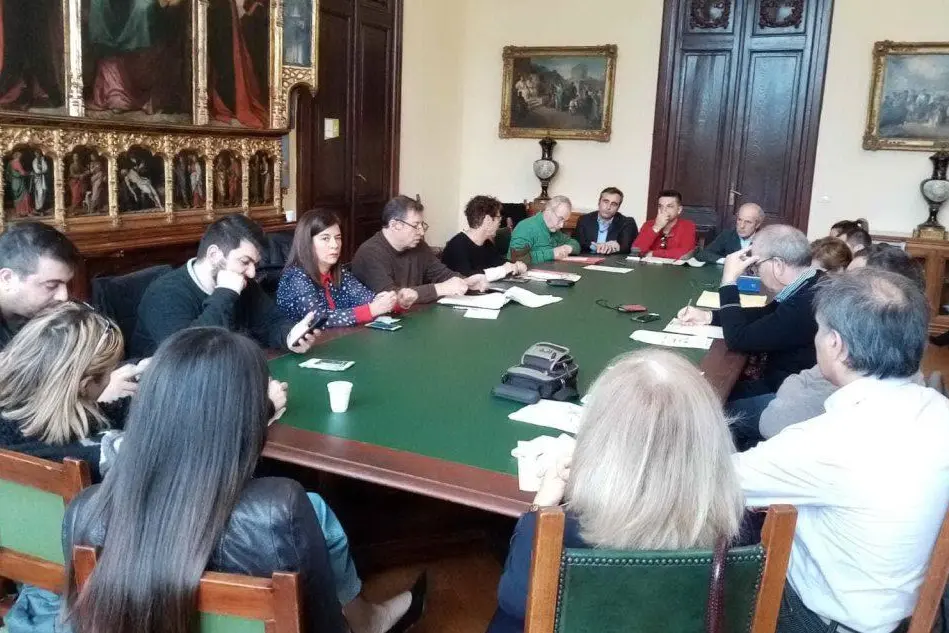 La commissione riunita a Palazzo Bacaredda (Foto M.Careddu)