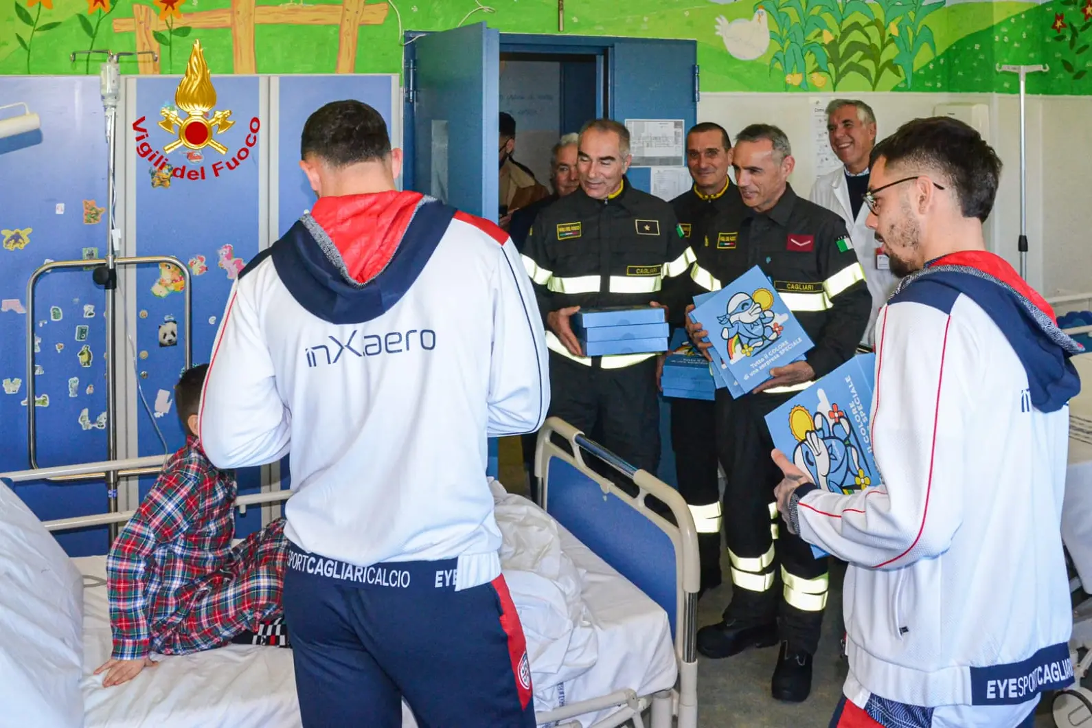Piccoli, Gaetano e i vigili del fuoco al Brotzu