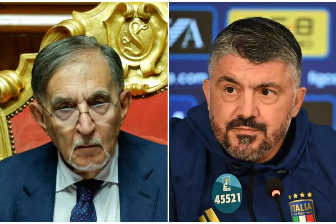 Ignazio La Russa e Gennaro Gattuso (foto Ansa)