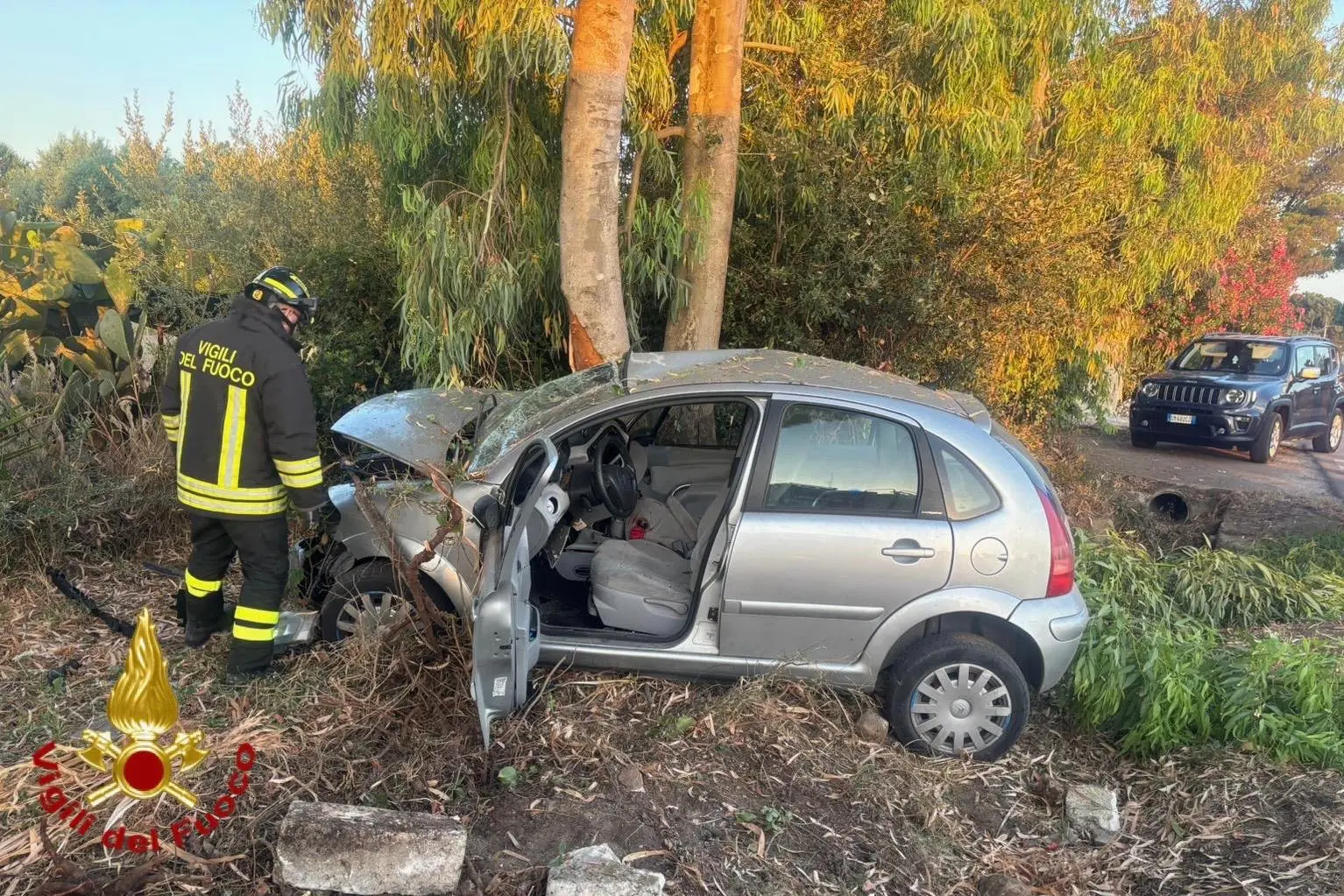 L'incidente (foto vigili del fuoco)