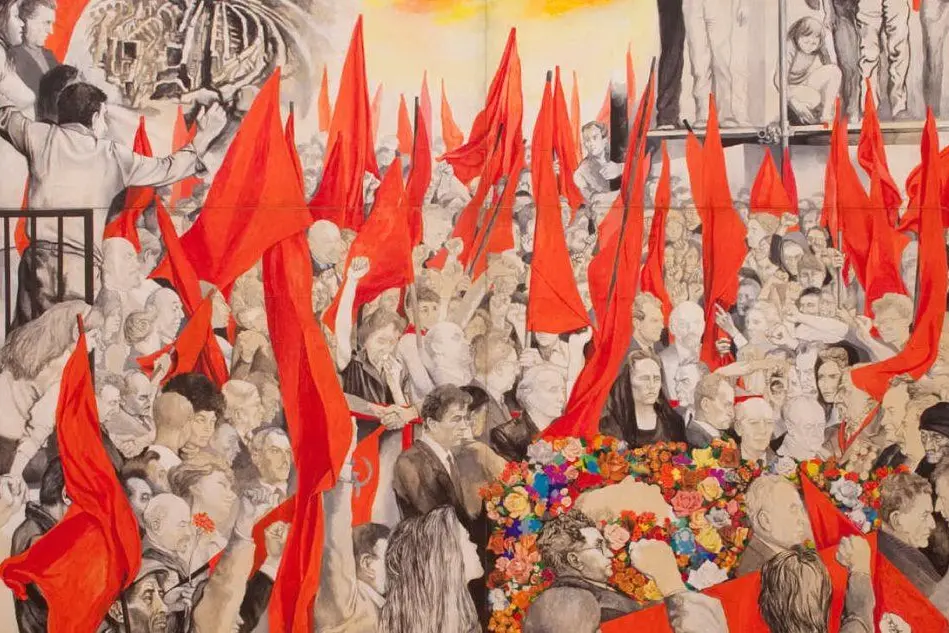 In mostra a Torino il Guttuso Politico. Courtesy Gam (in foto "Funerali di Togliatti", 1972, MAMbo - deposito permanente
 dell’Associazione Enrico Berlinguer)