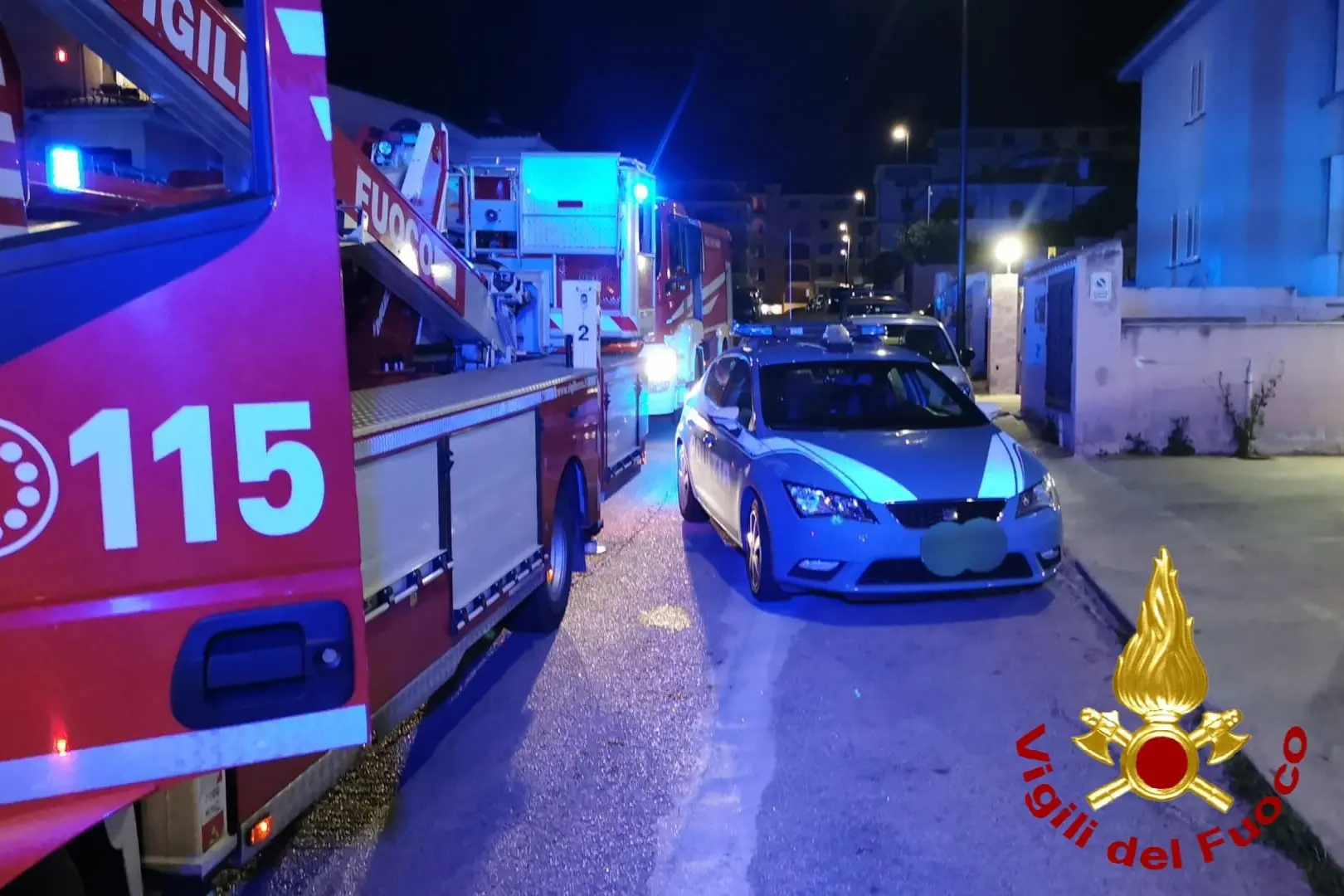 L'intervento a Olbia (foto vigili del fuoco)