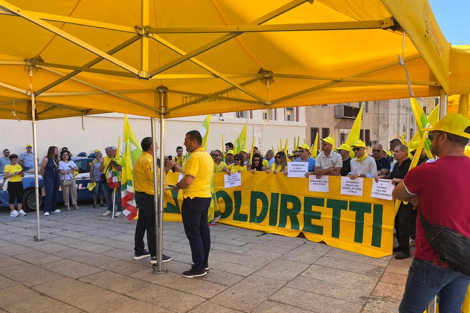 La protesta di Coldiretti (foto Zedda)