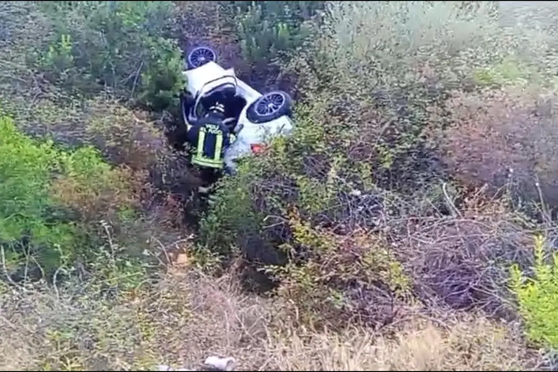 L'incidente tra Budoni e Podasa (foto L'Unione Sarda)