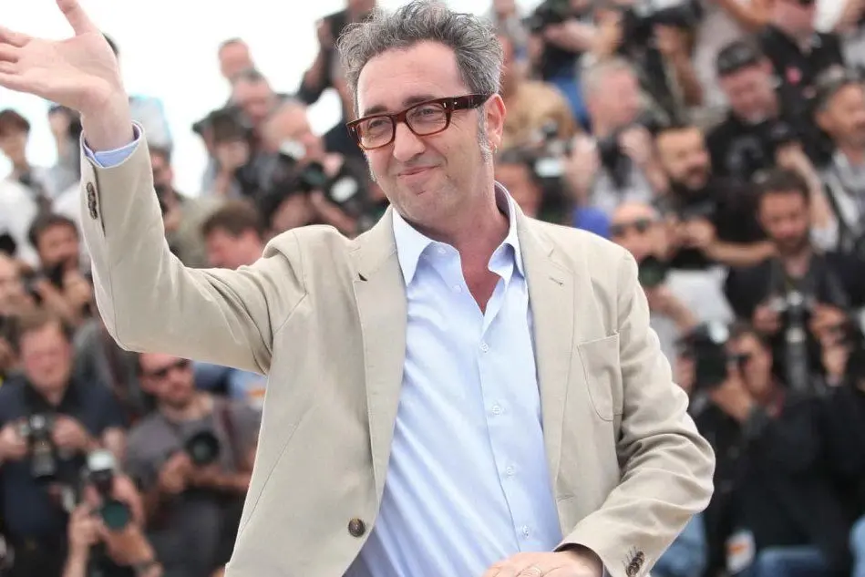 Un ritratto del regista Paolo Sorrentino al Festival di Cannes del 2015