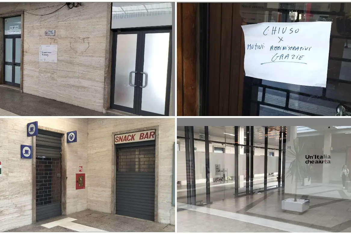 Solo attività commerciali chiuse alla stazione di Cagliari (L'Unione Sarda)