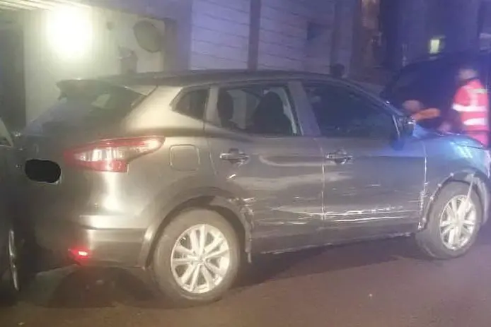 L'auto coinvolta nell'incidente (foto Polizia locale)