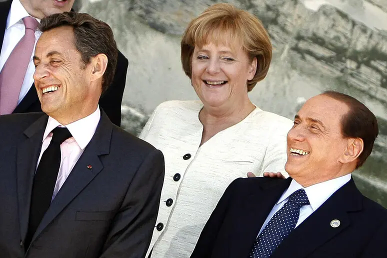 Саркози, Меркель и Берлускони (Анса)