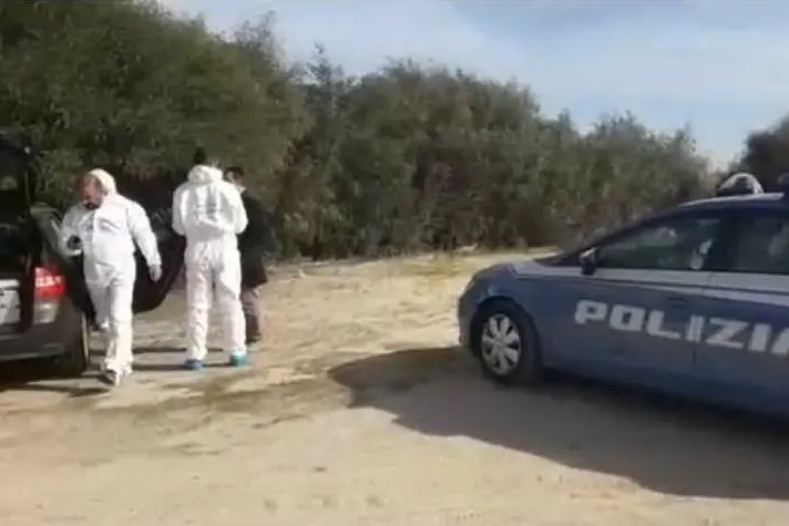 Il luogo del ritrovamento dello scheletro (frame da video Unionesarda.it)