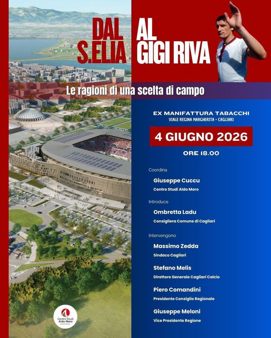 «Dal S.Elia al Gigi Riva. Le ragioni di una scelta di campo»: appuntamento il 4 giugno a Cagliari