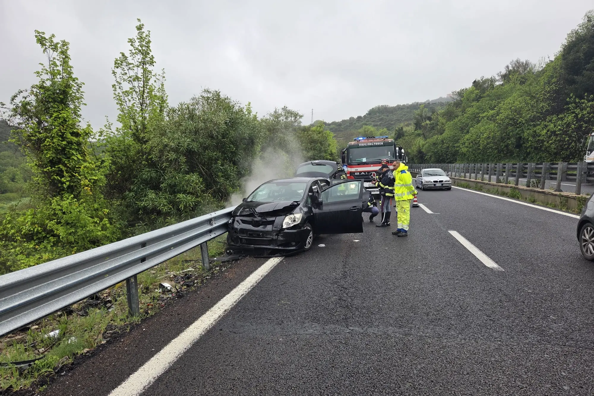 L'incidente a Codrongianos (foto Floris)