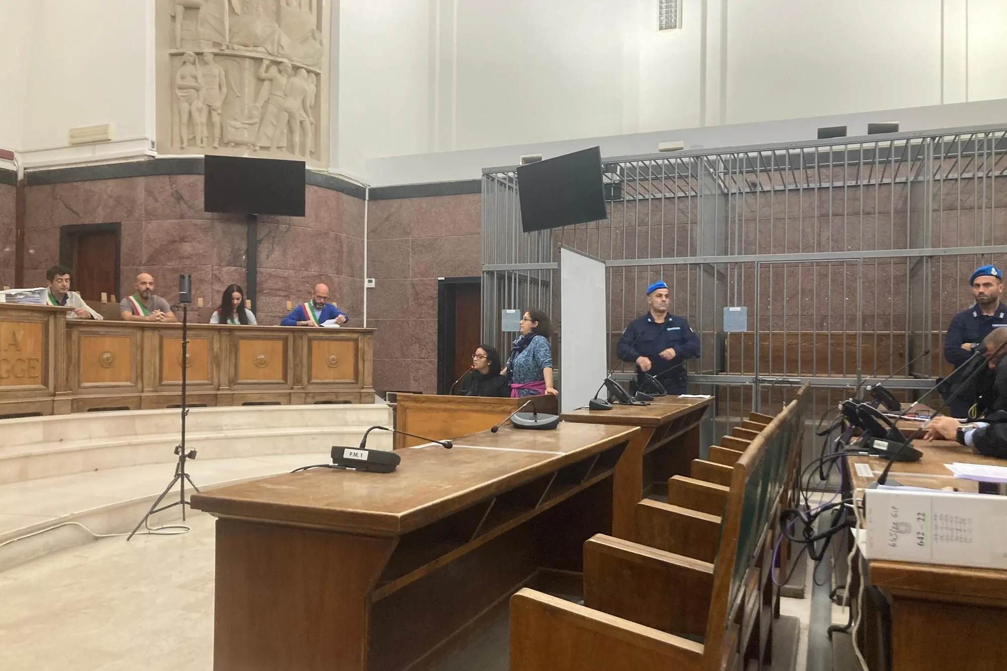 Un'udienza del processo Baule in Tribunale a Sassari (foto Pala)
