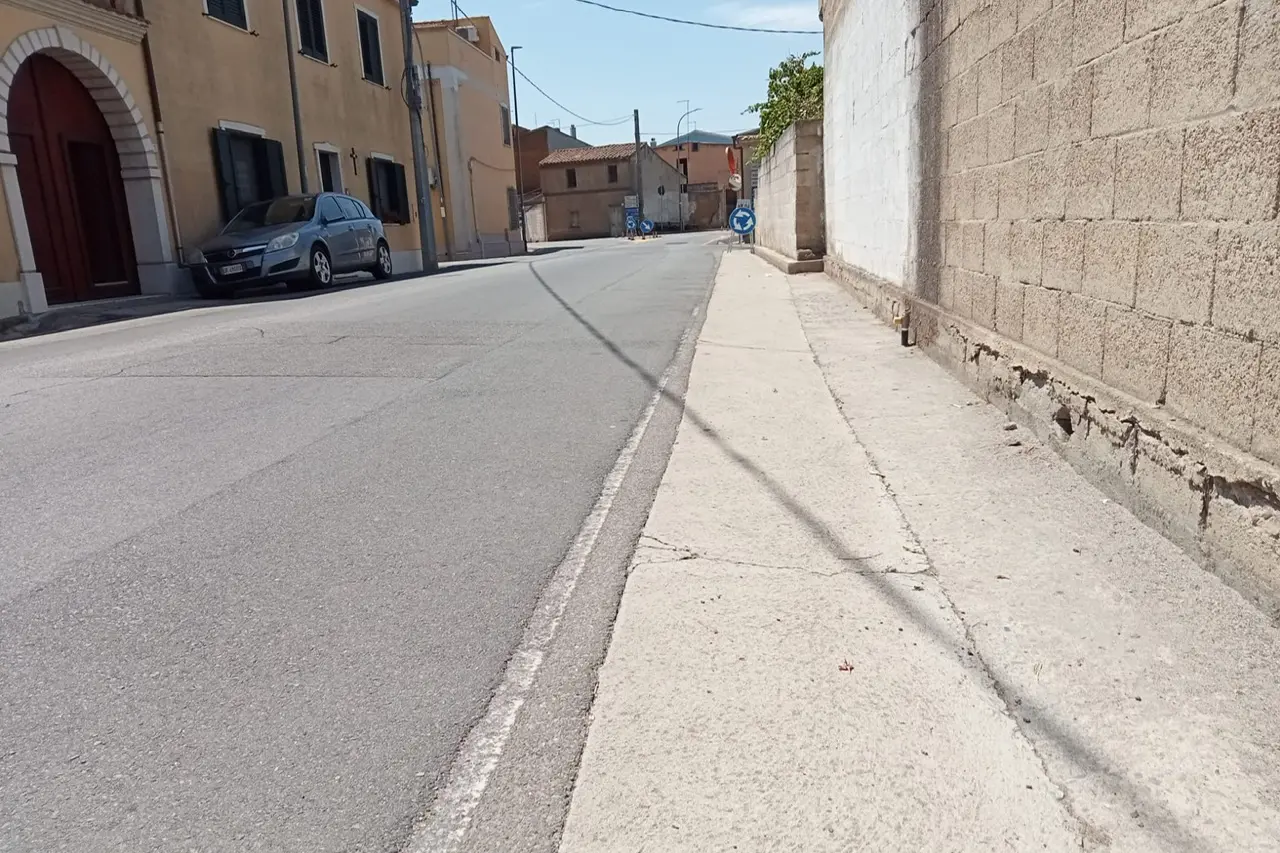 Una delle strade del centro di Pabillonis