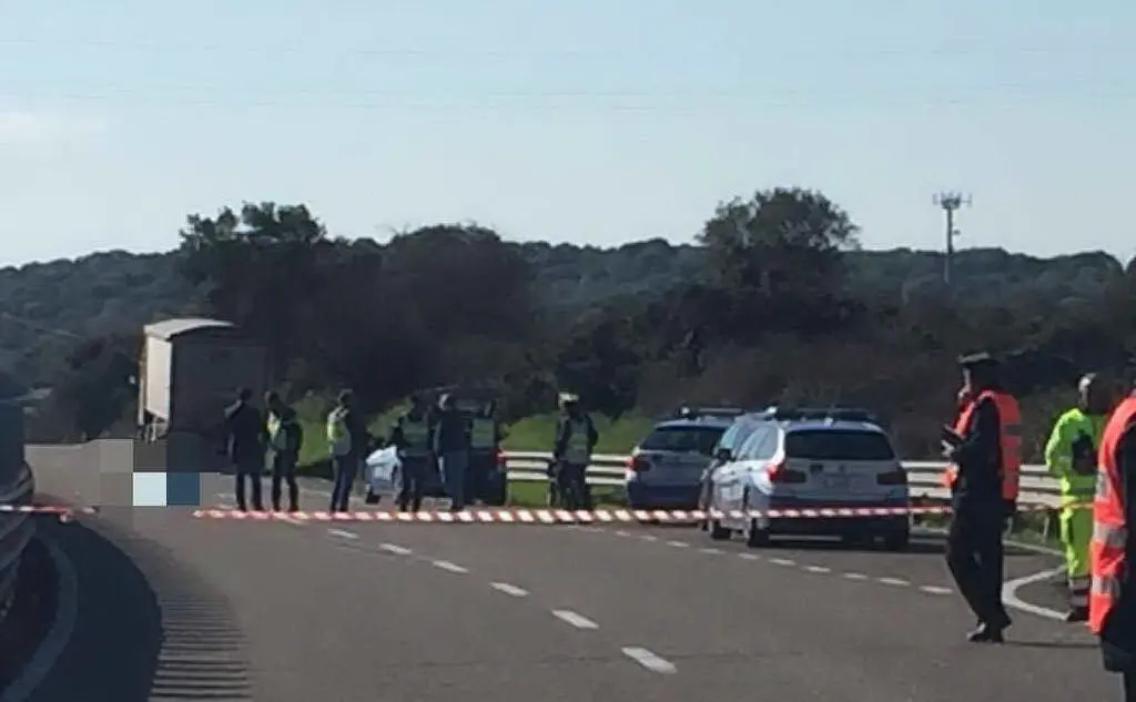 Il luogo dell'incidente mortale avvenuto sulla 131, nella zona di Paulilatino