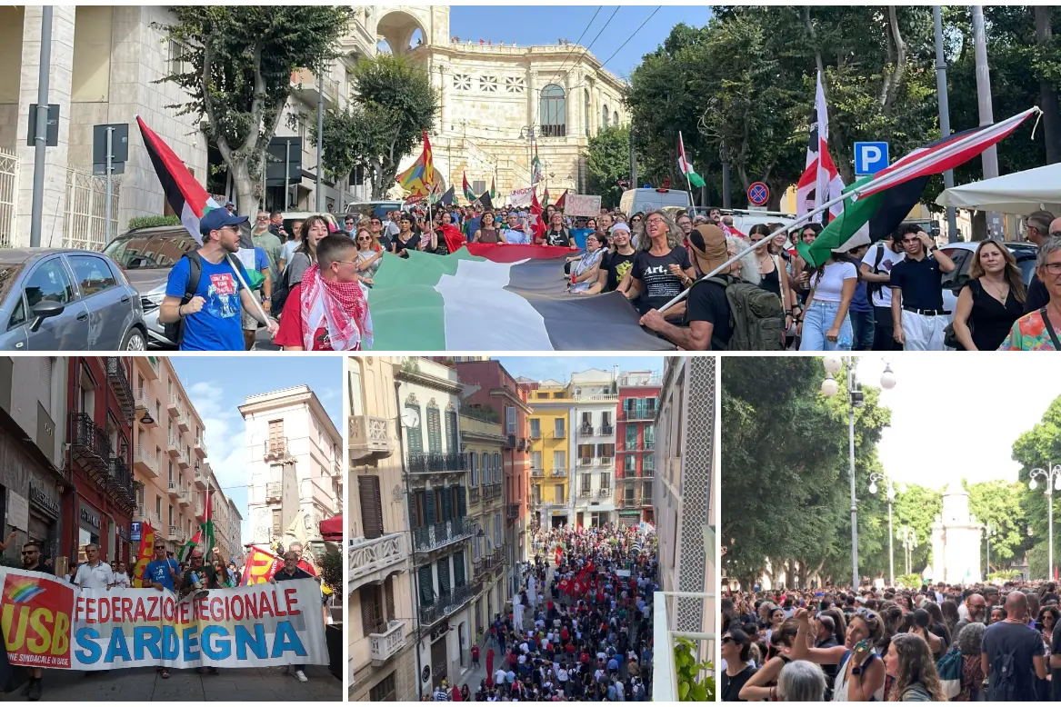Le immagini dal corteo a Cagliari