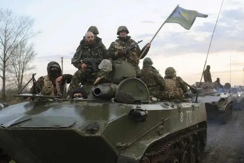 Un mezzo blindato delle truppe ucraine