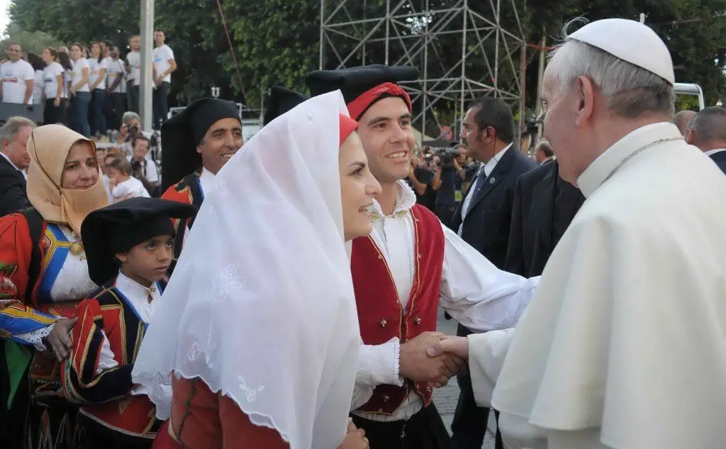 L'accoglienza dei sardi al Santo Padre