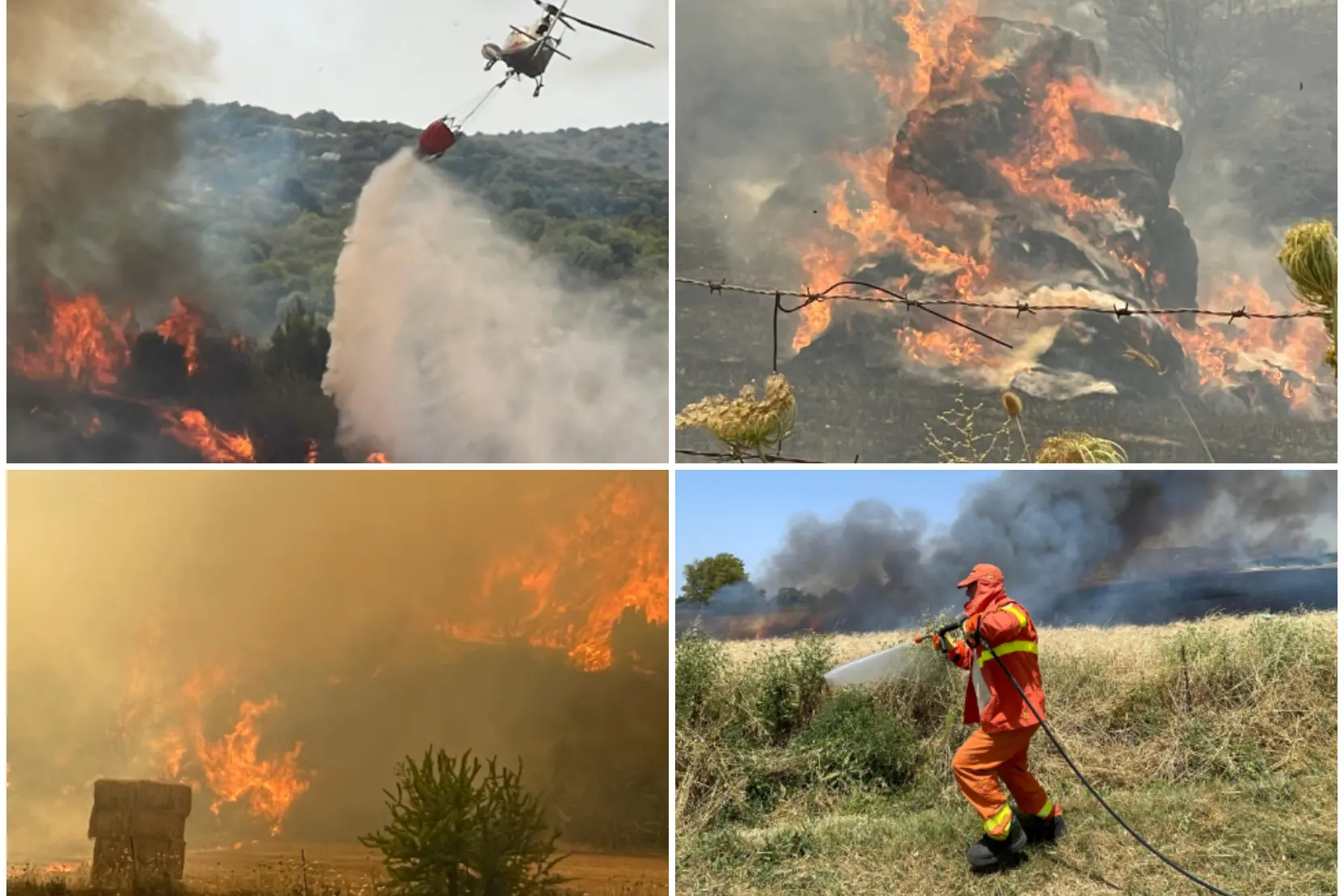 Fiamme a Barumini e Segariu (Foto G. Deidda)