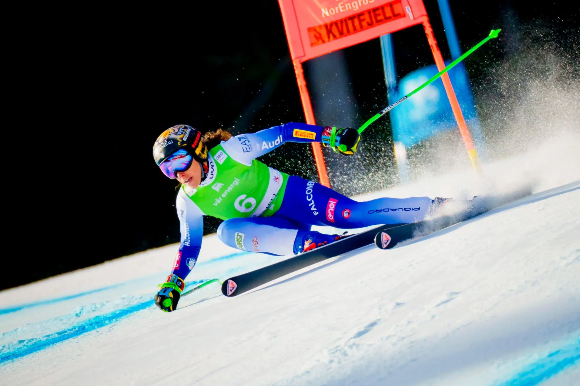 Federica Brignone al SuperG di Kvitfjell in Norvegia (foto Ansa)