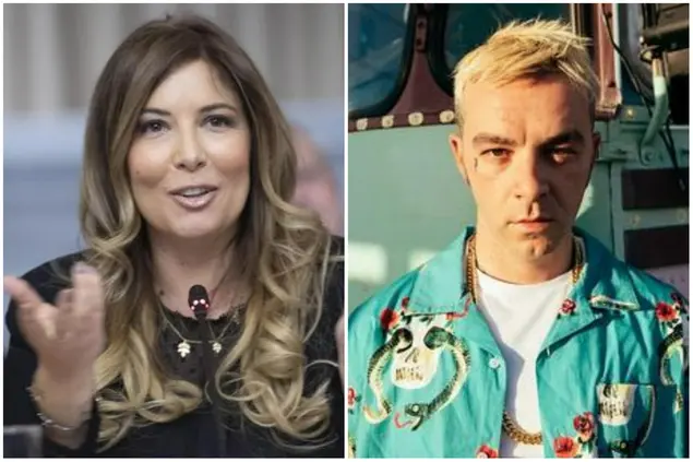 Selvaggia Lucarelli e Salmo (foto Ansa)