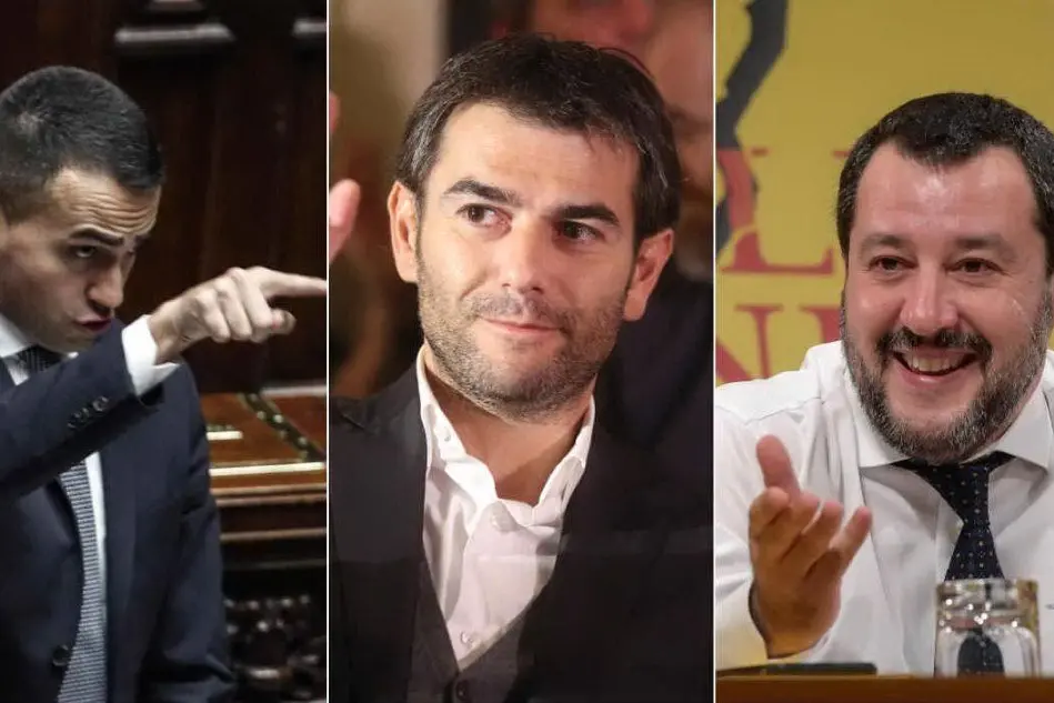 Di Maio, Zedda, Salvini (Ansa)