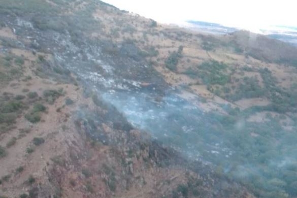 L'incendio a Bortigali (foto Corpo forestale)