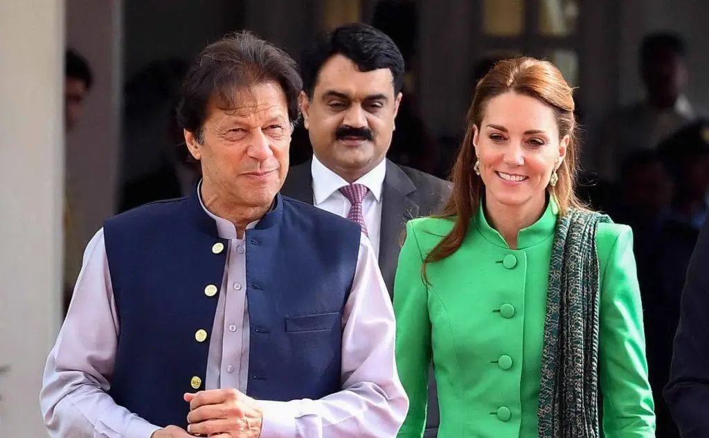 Il primo ministro pachistano Imra Khan e Kate Middleton