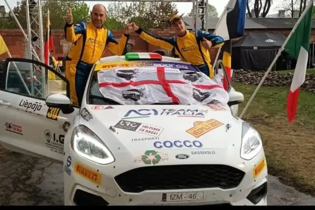 Valentino Ledda e Claudio Mele dopo il Rally corso in Lettonia (foto Aci Sport)