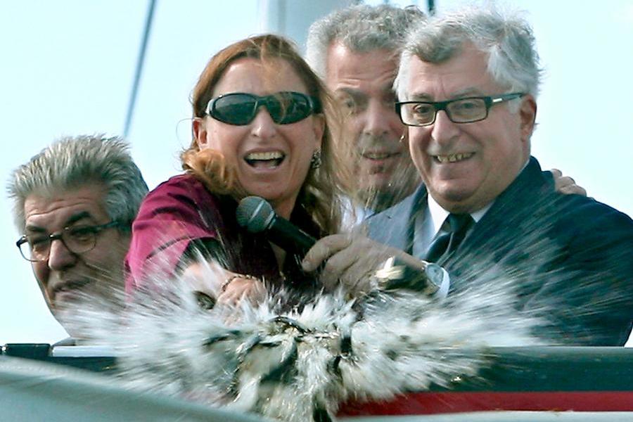 Miuccia Prada e Patrizio Bertelli (foto archivio L'Unione Sarda)