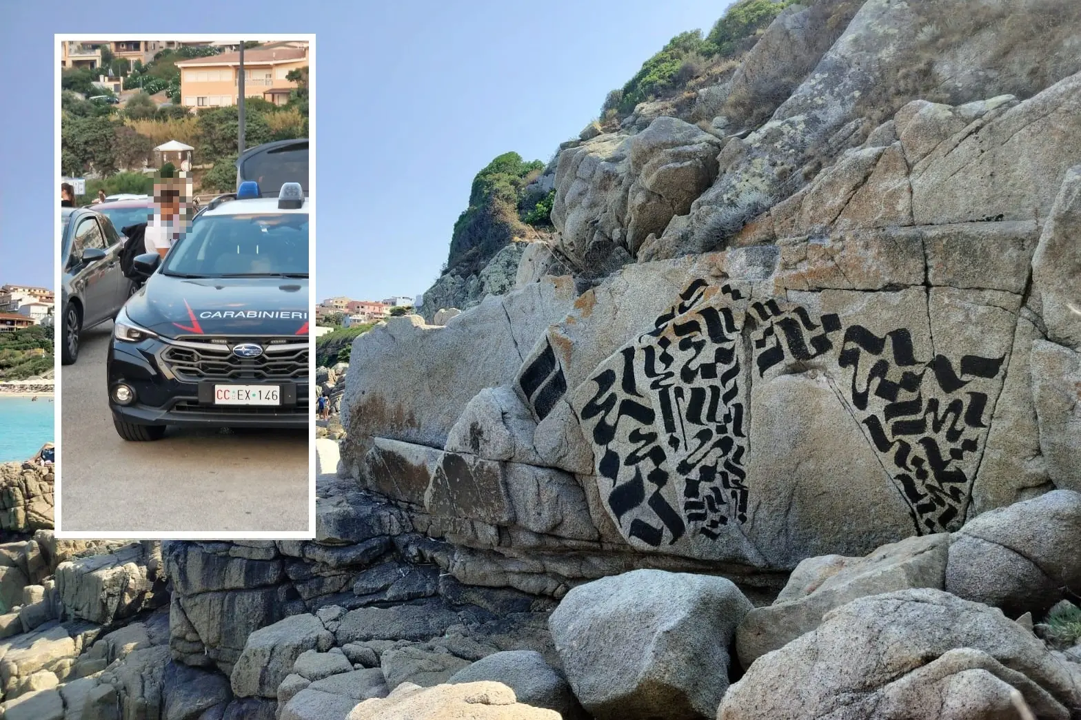 Lo sfregio alle rocce di Rena Bianca e uno dei giovani fermati dai carabinieri