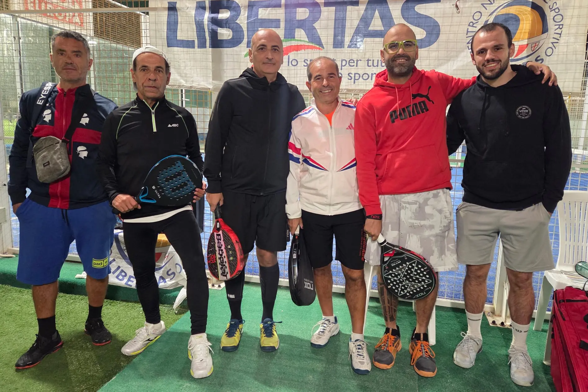 Partecipanti al campionato a squadre regionale di padel della Libertas Caam (foto Elena Manca)