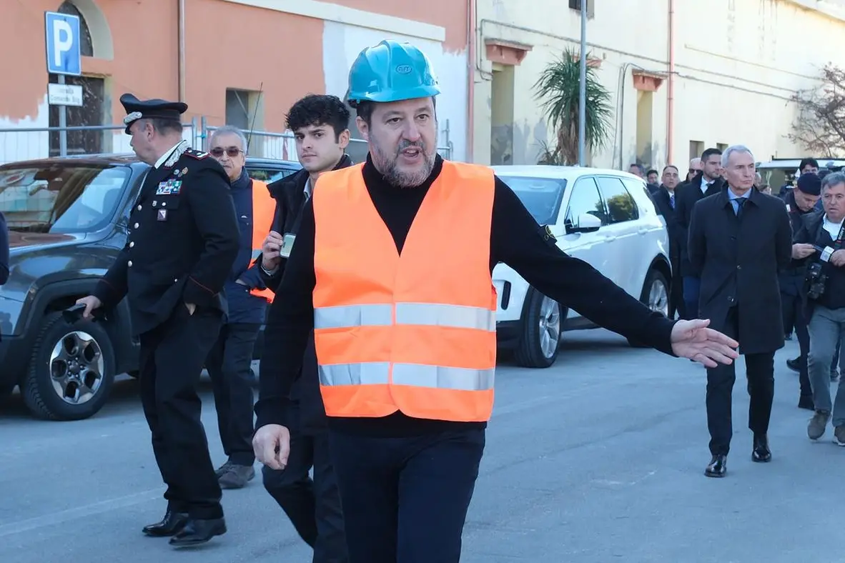 Matteo Salvini a Cagliari (foto Ungari)