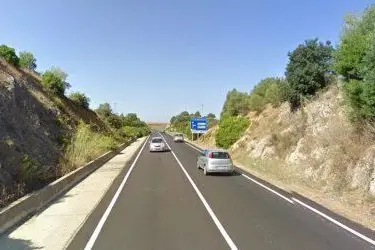 La strada statale 130 nella zona di Campo Pisano (foto da Google Maps)