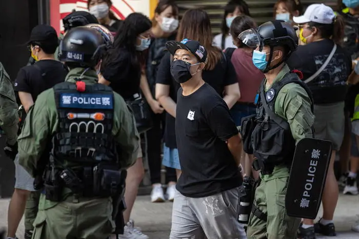 Proteste e arresti a Hong Kong (foto Ansa/Epa)