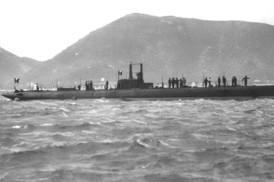Il sommergibile &quot;Guglielminotti&quot; in un'immagine d'epoca (foto Marina Militare)