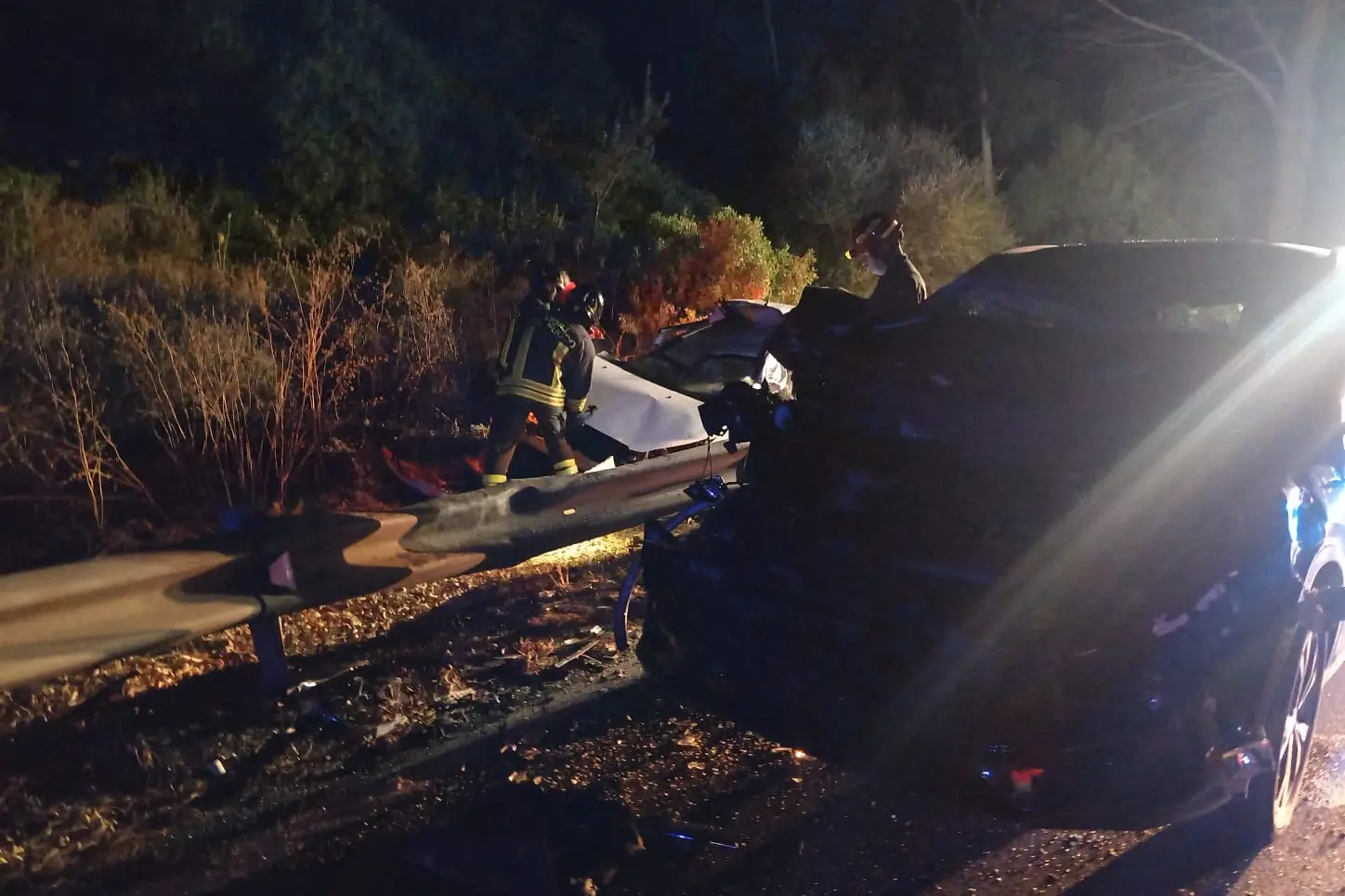 Due delle auto coinvolte nell'incidente (L'Unione Sarda)