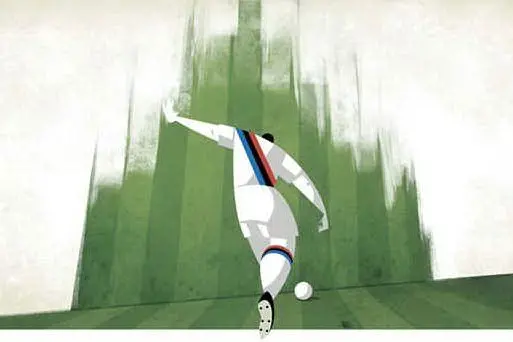 L'illustrazione realizzata da Osvaldo Casanova per l'evento CalcioCity. (Courtesy Triennale di Milano)