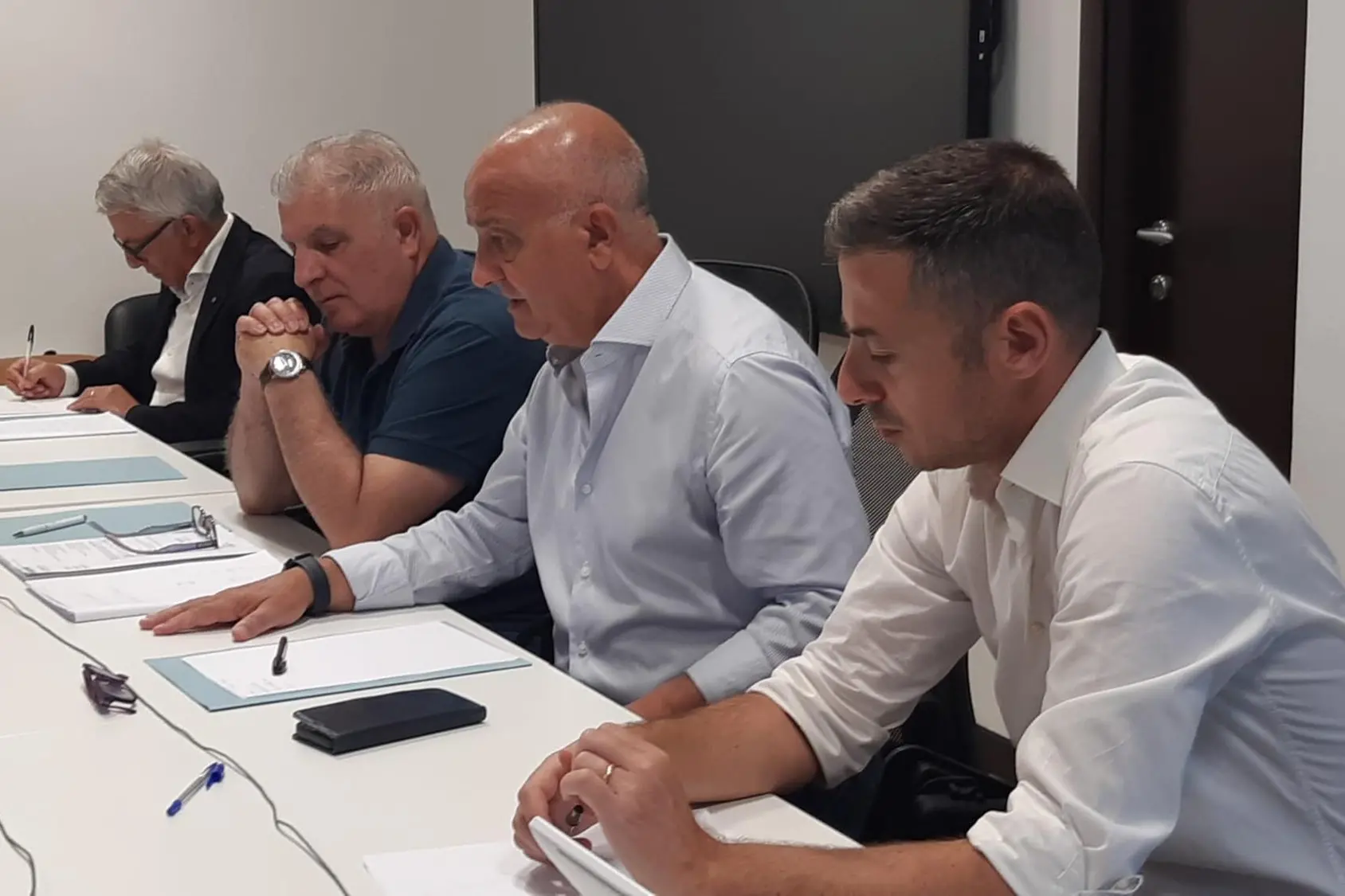 L'incontro con il commissario straordinario dell'Asl Gallura, Ottaviano Contu (foto Busia)