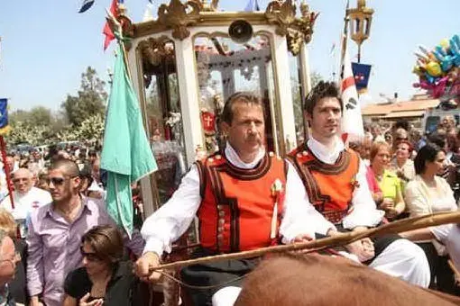 L'arrivo di Sant'Efisio a Pula in una recente edizione