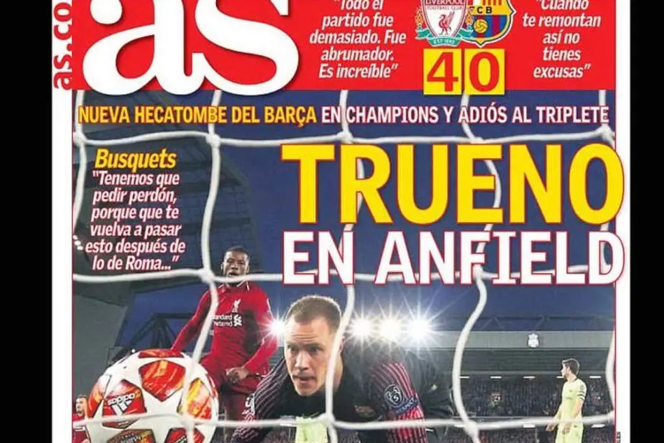 I Reds stendono il Barcellona: la notizia sui giornali del mondo