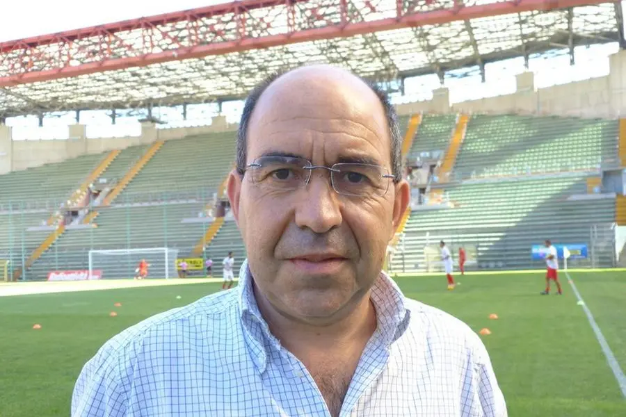 Angelo Curreli all'interno dello stadio Nereo Rocco (foto concessa)