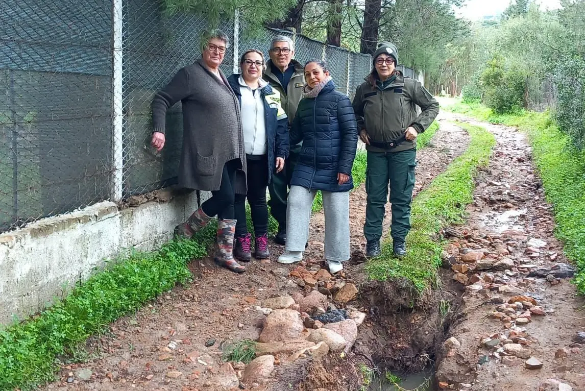 San Basilio: una delle strade danneggiate dall'acqua