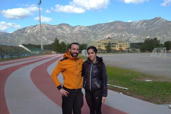 Giulia Mannu, 24 anni, con il suo tecnico Stefano Caneo, 34 anni (foto concessa)