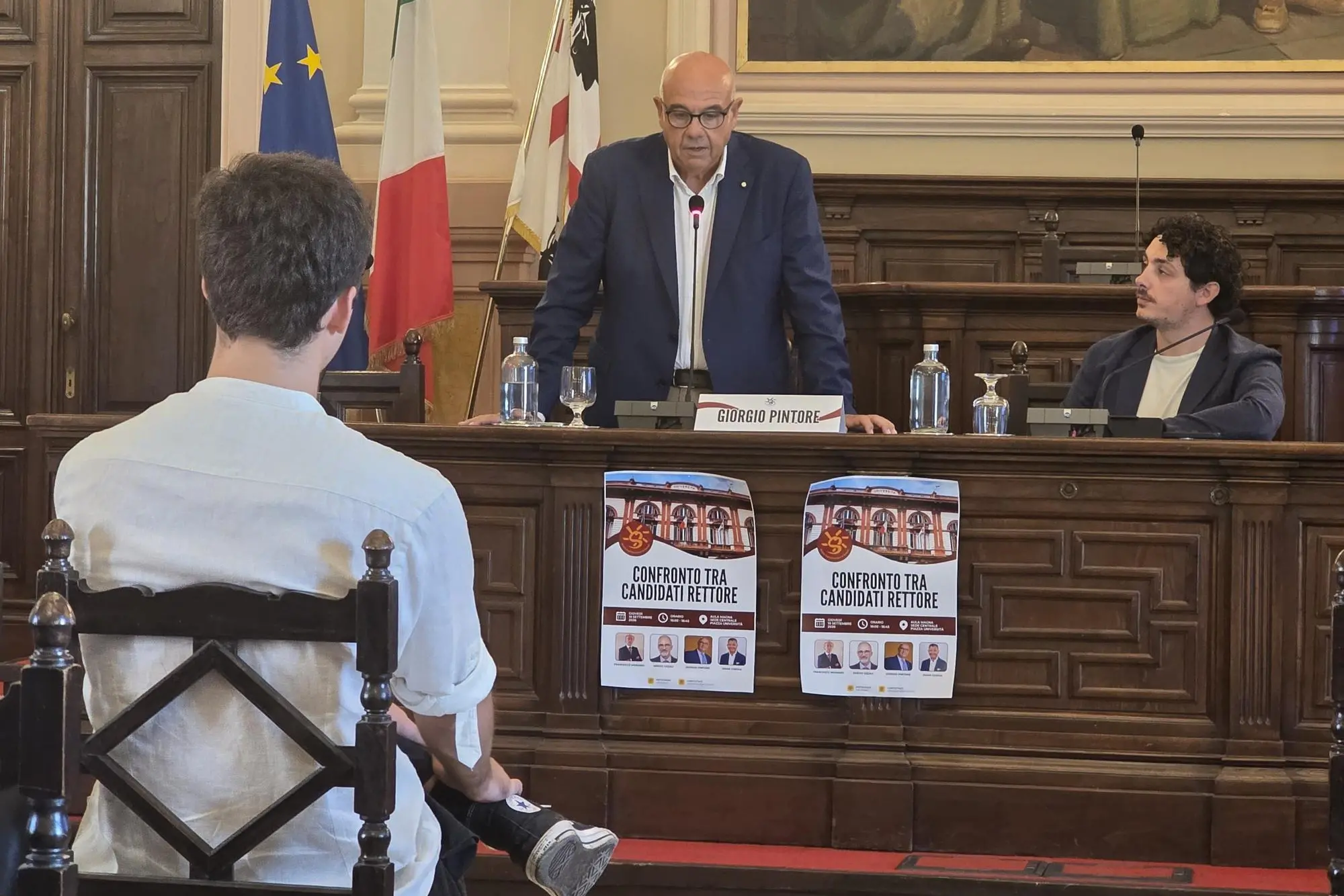 Un momento dell'intervento di Giorgio Pintore