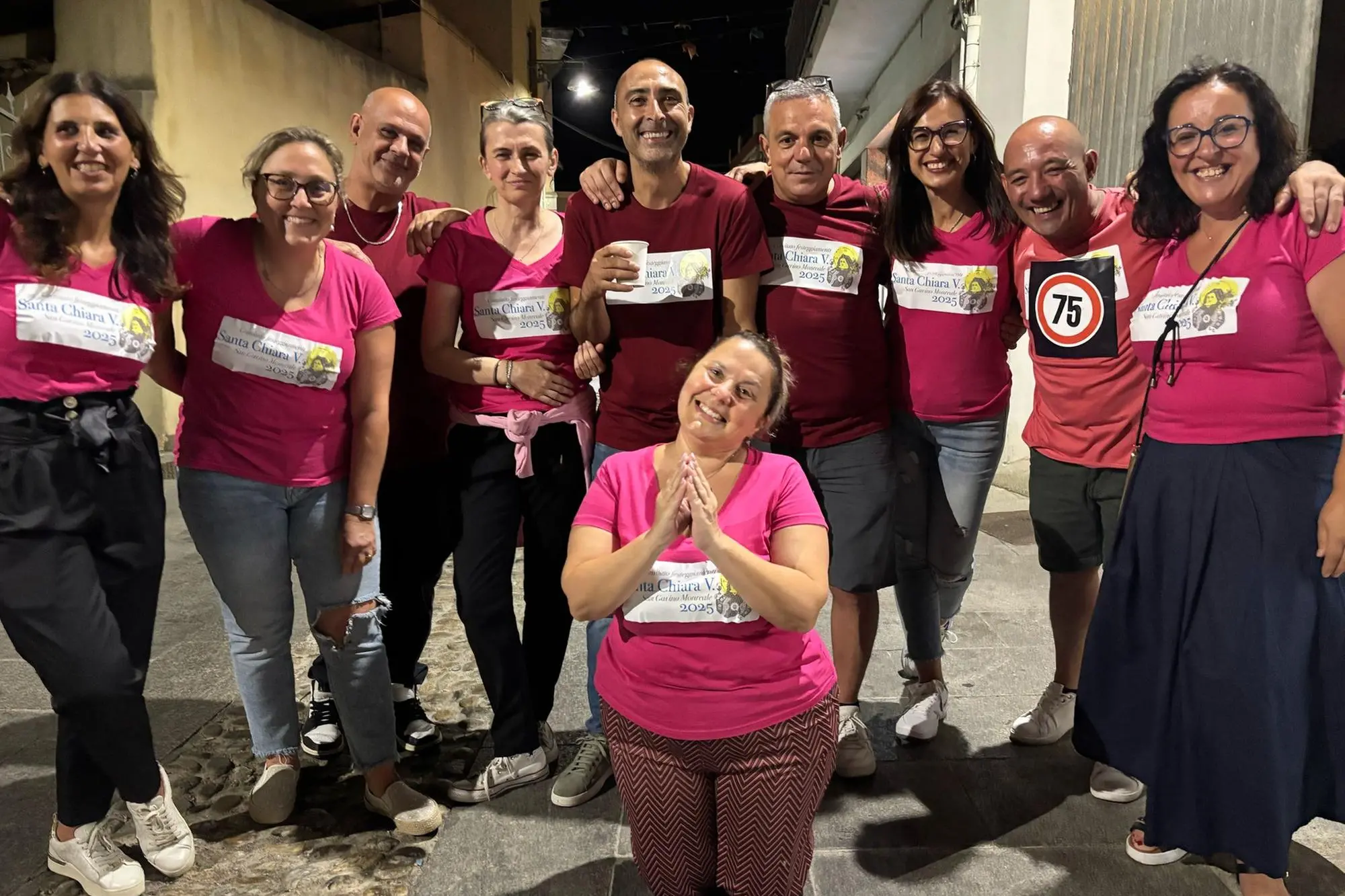 Alcuni componenti del comitato della festa di Santa Chiara a San Gavino Monreale