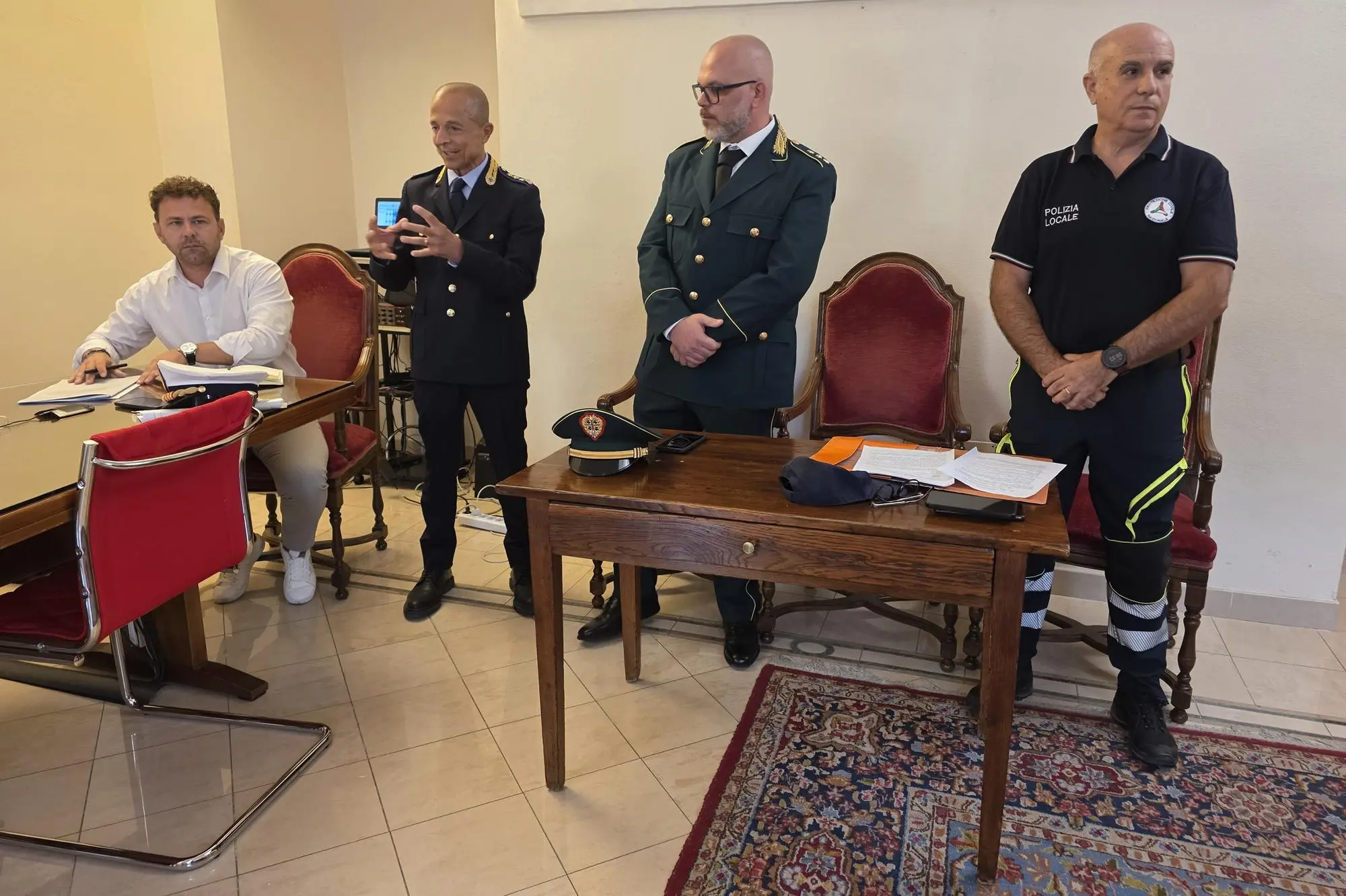 V Commissione. Da sinistra Walter Pani, Gianni Serra, Giuseppe Solinas e Francesco Pilicchi
