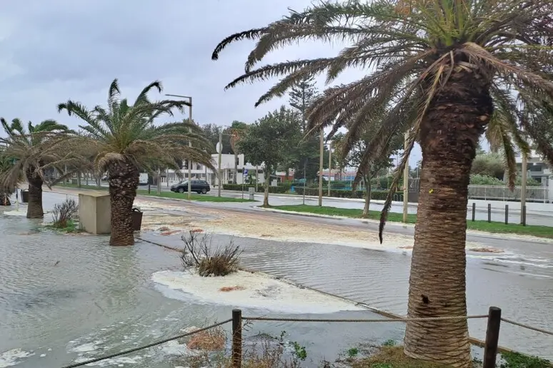 Maltempo a Cagliari (foto Ansa)