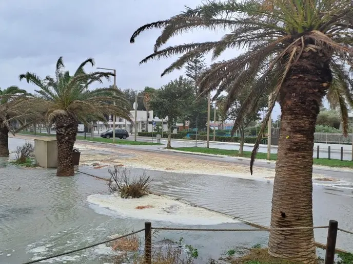 Maltempo a Cagliari (foto Ansa)