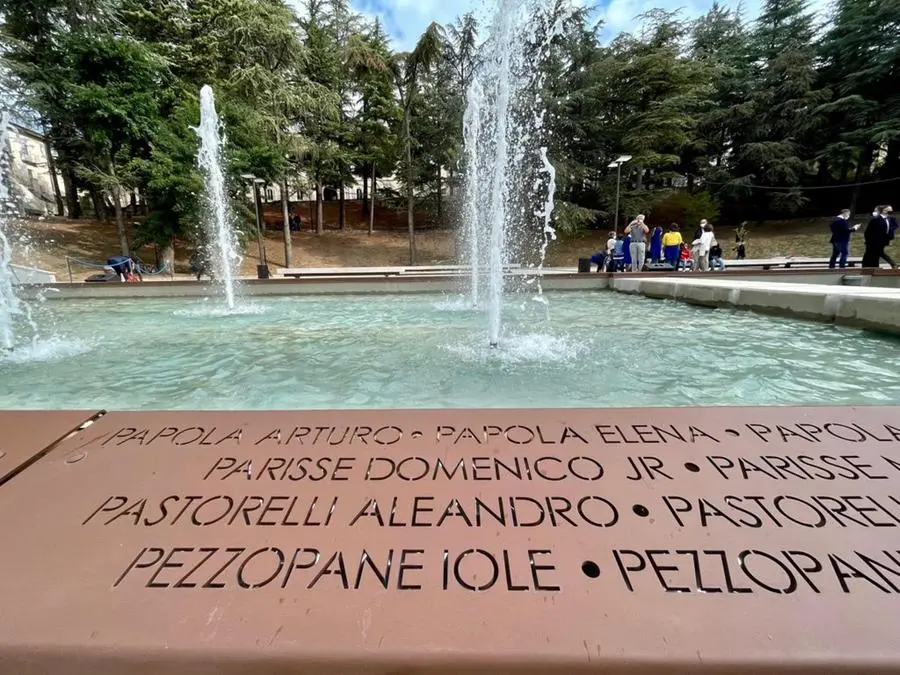 Il Parco della Memoria de L'Aquila (foto Ansa)